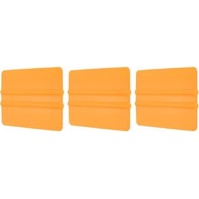 HARFINGTON 3pcs Vinyl Squeegee, 4-Inch Car Vinyl Film Scraper, Yellow, Rectangle