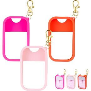 Terpink Silicone Case متوافق مع رذاذ مطهر يدوي Touchland ، علبة واقية مع سلسلة مفاتيح لضباب الطاقة و Glow Mist 1 Fl Oz ، ملحق رذاذ المطهر اليدوي (Pink ، 1 Pack)