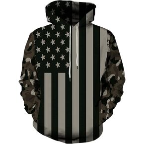Unisex Realistic 3D Print Galaxy Pullover Hooded Sweatshirt Hoodies with Big Pockets