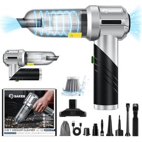 Saker Portable Handheld Vacuum Cordless Portable 17000PA Foldable Car Vacuum Cleaner Mini Dust Blower with Brushless Motor, Office Pet and Home Cleaning HL133