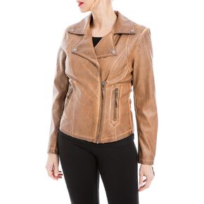 Max Studio Women's Fall 2023 Trendy Fashion Everyday Casual Faux Leather Jacket