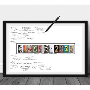 Katie Doodle - Class of 2025 Graduation Decorations, (2025, Handmade in USA), Party Supplies, Table Decorations, Stuff, Advice Cards, College, Masters, High School, Graduation Guest Book Alternative