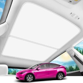 2025 ترقية سقف Sunshade لنموذج Tesla Y 2025-2020 [عدم الفجوة/عدم التراجع] سقف الشمس الظل الظل السقف لعزل الحرارة للملحقات Tesla Model Y 2025-2020 رمادي