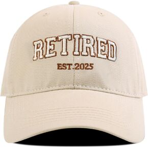 Retired 2025 Hat, Adjustable Cotton Breathable Embroidered Baseball Cap, Retirement Gifts for Men Woman