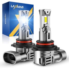 Laxmas 𝟗𝟎𝟎𝟓 𝐇𝟏𝟏 𝟔𝟒𝟎𝟎𝟎𝐋𝐌 Bulbs, 6500K Cool White 𝟗𝟎𝟎𝟓 𝐇𝟏𝟏 Fog Lights with 15000RPM Cooling Fan, wireless, IP67 Waterproof, Plug-N-Play, Pack of 4