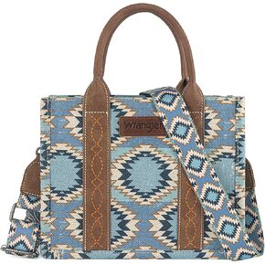 Wrangler Tote Bag for Women Aztec Shoulder Purses Western Handbags Boho Satchel Top-Handle with Distressed Look