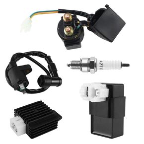 GY6 CDI Box Starter Solenoid Relay Coil Coil 4-Pin Full-Wave-Wave-Wave Critator Rectifier Rectiveier Slug Plug Plug For 49cc 50cc 125cc 150cc