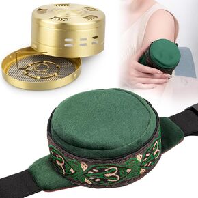 مربع Moxa النحاسي الذي لا يدخن ، أداة معالجة الخزان النحاسي moxibustion ، صندوق مستمع moxibustion لركبة الرقبة الخصر الظهر إزالة الرطوبة ، AI jiu 艾草 艾灸盒 (1 حالة moxa)