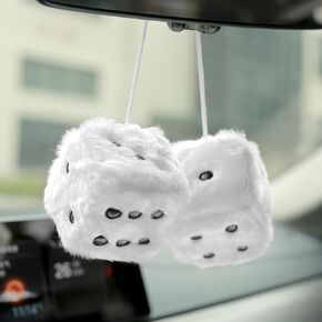 ygmoner pink dice fuzzy for الخلفية مرآة الرؤية الخلفية ، زوج من 2.75 بوصة الزهر الرجعية معلق الحلي السيارة الداخلية مرآة الظهر إكسسوارات مرآة (أخضر)