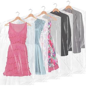 Patelai 40 Pcs 72/40inch Garment Bags for Hanging Clothes Bulk Dry Cleaning Bags for Clothes Dry Cleaner Plastic Garment for Launderette Wedding Dresses Suits Coats(72 Inch)