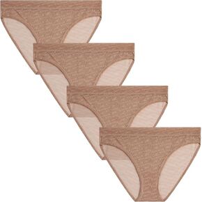 Reebok Womens Bikini Underwear - 4 Pack Lightweight Micro Mesh Bikini Underwear for Women (Sizes: S-XL)