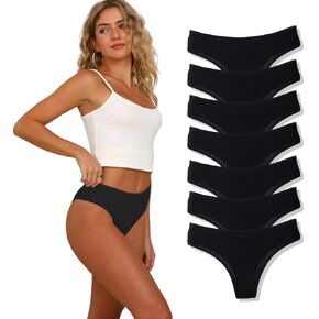 Cheeky Underwear for Women Brazilian Womens Panties Cotton Bikini Cheeky Ribbed Packs Underwear