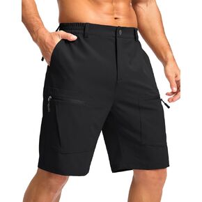 Pudolla Men's Hiking Cargo Shorts 9" Lightweight Stretch Travel Work Shorts for Men Outdoor Casual with 5 Pockets