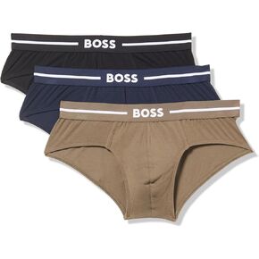 BOSS Men's 3-Pack Bold Logo Solid Briefs