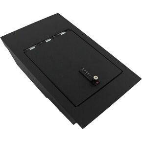 Console Console Safe Vault - Keren Console Gun Safe Box متوافق مع Ford F150 2015-2025 ، قفل لوحة المفاتيح الإلكترونية