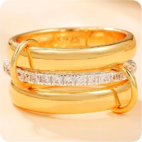 Gold Stackable Rings for Women Dainty Stackable 14K Gold Plated Cubic Zirconia Rings Non Tarnish Stackable Gold Knuckle Rings for Women Set Gifts (Size:7，8) in Kuwait