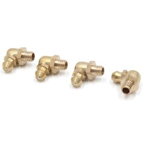 uxcell 4 Pcs Brass M6 x 1mm Thread 90 Degree Angle Grease Zerk Nipple Fitting for Car