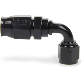 FRAGOLA Fitting, Hose End, Race-Rite, PTFE Hose, 90 Degree, 8 an Hose to 8 an Female, Swivel, Aluminum, Black, Each