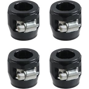 Modengzhe 4 PCS Flexible Rubber Hose Pipe Clamps,AN4 Air Hose Finisher Clamp Connector with Screw Band Adapter Fitting for Oil Fuel Water Tube,Purple