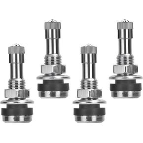 4 PCS TR416 سيقان صمام ، سيقان صمام الإطارات المعدنية Coper ، طويلة 1/2 "جذع صمام التثبيت الخارجي ، تناسب 0.625" و 0.453 "ثقوب حافة ، صمام الإطارات عالي الضغط لاصدق على دراجة نارية للسيارة (الفضة#1)