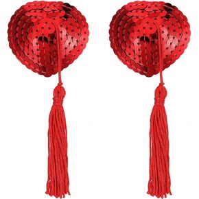 Prasacco Nipple Tassels Women Fasties Nipple تغطي فطائر القلب اللصقات اللصق