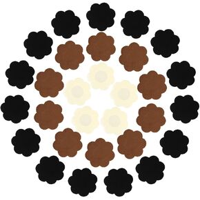 36 Pcs Black Brown Skin Breast Pasties Plum Shaped Blossom Nipple Cover Self Adhesive Disposable Nipple Pasties