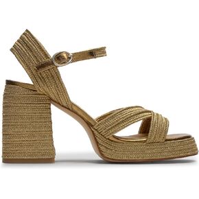 CASTANER Women's Valle Metallic Sandal Platform, Oro Viejo, 9