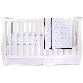Ely's & Co. Baby Crib Bedding Sets for Girls — 4 Piece Set Includes Crib Sheet, Quilted Blanket, Crib Skirt, and Baby Pillowcase — Pink Rainbow Design