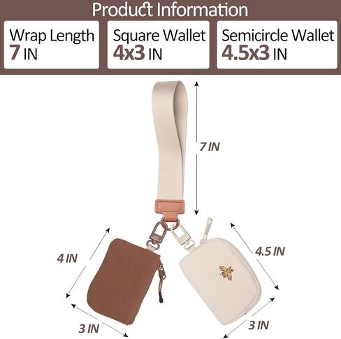 COOLANS Mini Wristlet Wallets Dual Pouch,Around Wristlet Handbag Wallet for Women Zip Cards Holder,Wristlet Bracelet Purse in Saudi Arabia