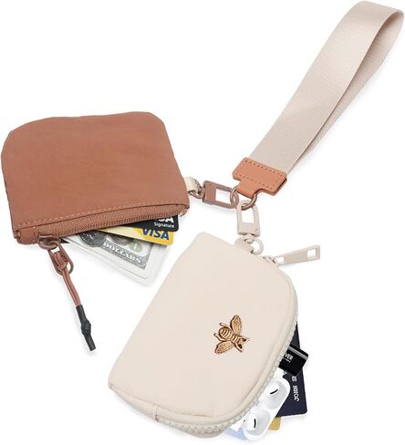 COOLANS Mini Wristlet Wallets Dual Pouch,Around Wristlet Handbag Wallet for Women Zip Cards Holder,Wristlet Bracelet Purse in Saudi Arabia