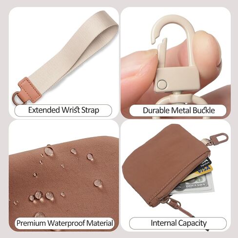 COOLANS Mini Wristlet Wallets Dual Pouch,Around Wristlet Handbag Wallet for Women Zip Cards Holder,Wristlet Bracelet Purse in Saudi Arabia