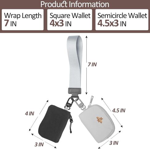 COOLANS Mini Wristlet Wallets Dual Pouch,Around Wristlet Handbag Wallet for Women Zip Cards Holder,Wristlet Bracelet Purse in Saudi Arabia