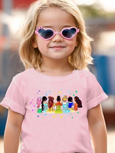 Magical Girl Shirt Cute Snacks Graphic Tee Toddler Kids Girls Holiday Short Sleeve Outfits Tops 3-10 Years in Saudi Arabia