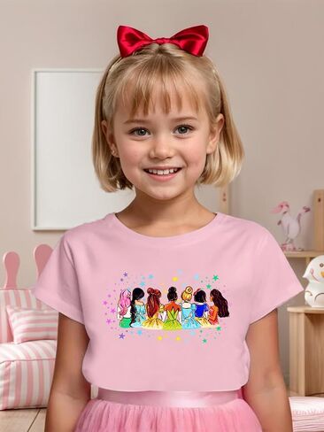 Magical Girl Shirt Cute Snacks Graphic Tee Toddler Kids Girls Holiday Short Sleeve Outfits Tops 3-10 Years in Saudi Arabia