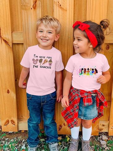 Magical Girl Shirt Cute Snacks Graphic Tee Toddler Kids Girls Holiday Short Sleeve Outfits Tops 3-10 Years in Saudi Arabia