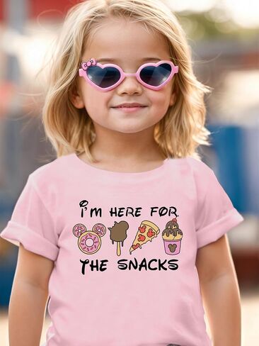 Magical Girl Shirt Cute Snacks Graphic Tee Toddler Kids Girls Holiday Short Sleeve Outfits Tops 3-10 Years in Saudi Arabia