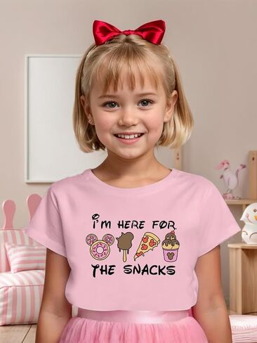 Magical Girl Shirt Cute Snacks Graphic Tee Toddler Kids Girls Holiday Short Sleeve Outfits Tops 3-10 Years in Saudi Arabia