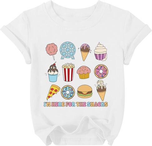 Magical Girl Shirt Cute Snacks Graphic Tee Toddler Kids Girls Holiday Short Sleeve Outfits Tops 3-10 Years in Saudi Arabia