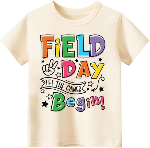 Kids Toddler Boys Girls Field Day T-Shirt Kindergarten Student Funny Short Sleeve Cotton Tee Tops in Kuwait