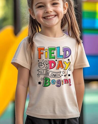 Kids Toddler Boys Girls Field Day T-Shirt Kindergarten Student Funny Short Sleeve Cotton Tee Tops in Kuwait