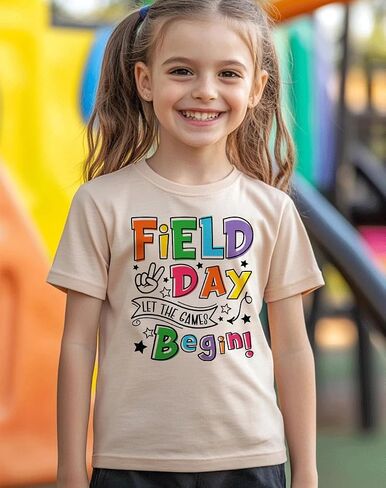 Kids Toddler Boys Girls Field Day T-Shirt Kindergarten Student Funny Short Sleeve Cotton Tee Tops in Kuwait