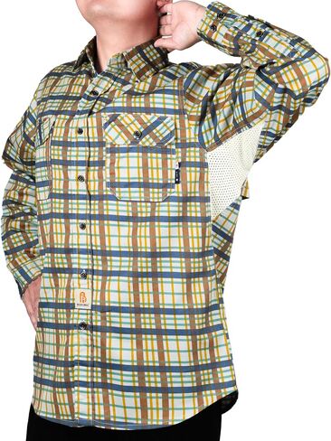 قميص Bocomal Fr لـ Summer Lightweight Vented Mesh -Back و Underarm Breatable Flame Resistant Button Button Down Down in Kuwait