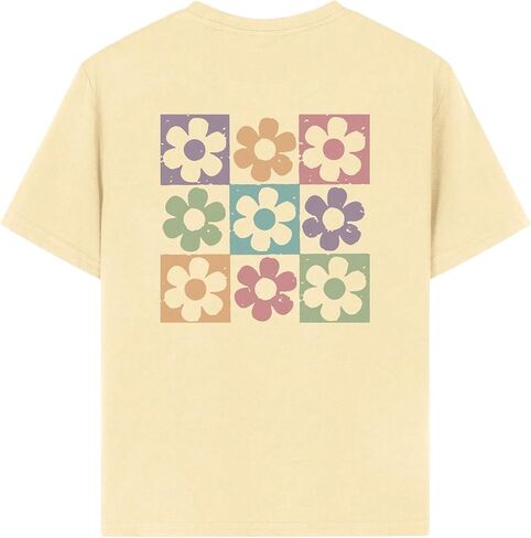 Girl's Floral Graphic Print Cute T Shirts Crew Neck Short Sleeve Clothes Loose Summer Cute Tops for Girls in Saudi Arabia