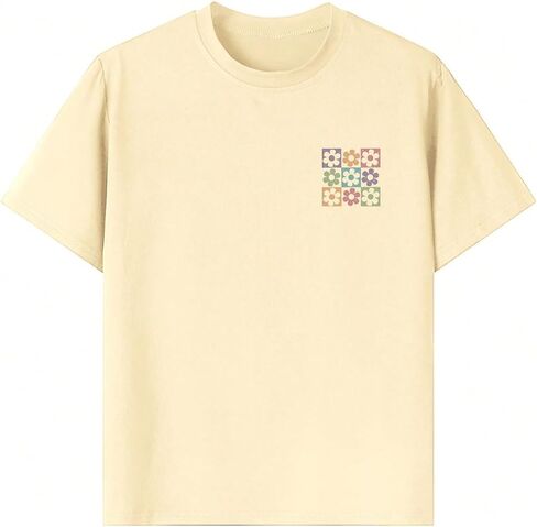 Girl's Floral Graphic Print Cute T Shirts Crew Neck Short Sleeve Clothes Loose Summer Cute Tops for Girls in Saudi Arabia
