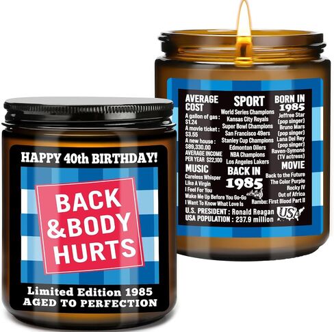 60th Birthday Gifts for Women Men, Happy 60th Birthday Gift for Her Him, 60 Years Old Birthday Scented Candles for Women Turning 60, Back and Body Hurts Candle for Limited Edition 1965 in Saudi Arabia