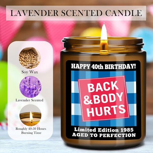 60th Birthday Gifts for Women Men, Happy 60th Birthday Gift for Her Him, 60 Years Old Birthday Scented Candles for Women Turning 60, Back and Body Hurts Candle for Limited Edition 1965 in Saudi Arabia