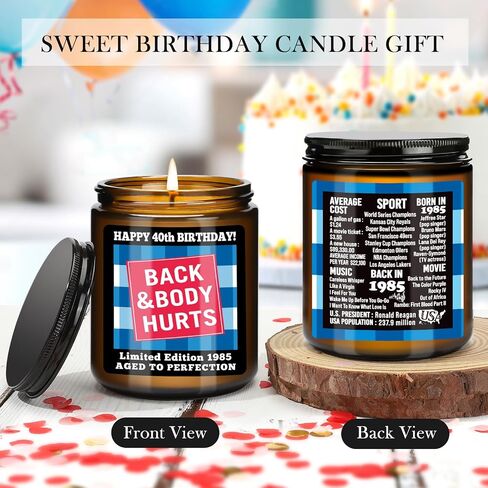 60th Birthday Gifts for Women Men, Happy 60th Birthday Gift for Her Him, 60 Years Old Birthday Scented Candles for Women Turning 60, Back and Body Hurts Candle for Limited Edition 1965 in Saudi Arabia