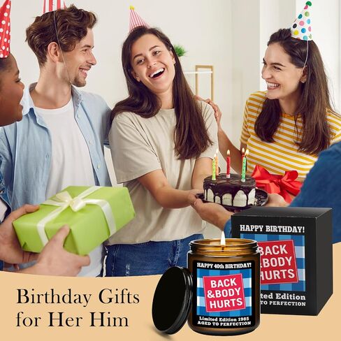 60th Birthday Gifts for Women Men, Happy 60th Birthday Gift for Her Him, 60 Years Old Birthday Scented Candles for Women Turning 60, Back and Body Hurts Candle for Limited Edition 1965 in Saudi Arabia