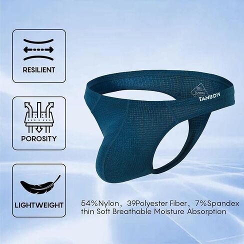 Mens Bulge Pouch Thongs Underwear Sexy Low Rise Striped T-Back Breathable Stretch G Strings in Saudi Arabia
