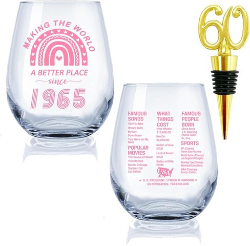 Greatingreat 1954 Old Time Information 70th Birthday Gifts for Women Men - 1954 Vintage 15 oz Stemless Wine Glass - 70 Year Old Birthday Party Decorations - Seventy Class Reunion Ideas in Saudi Arabia